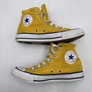 Converse Chuck Taylor All Star High Top Shoes Womens Size 7 Yellow Canvas VGC